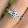 thumbnail image 1 of solitaire jewels 1.3CT Oval Moissanite 3 Stone Engagement Ring For Women, 10K White Gold, 1 of 5