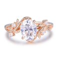 thumbnail image 1 of solitaire jewels 1.3CT Oval Moissanite Nature Inspired Engagement Ring For Women, 10K Rose Gold, 1 of 6