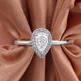 thumbnail image 1 of solitaire jewels 1.3CT Pear Moissanite Halo Engagement Ring For Women, 10K White Gold, 1 of 8