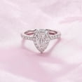 thumbnail image 1 of solitaire jewels 1.3CT Pear Moissanite Halo Engagement Ring For Women, 14K White Gold, 1 of 5