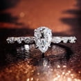 thumbnail image 1 of solitaire jewels 1.3CT Pear Moissanite Hidden Halo Engagement Ring For Women, 14K Rose Gold, 1 of 6