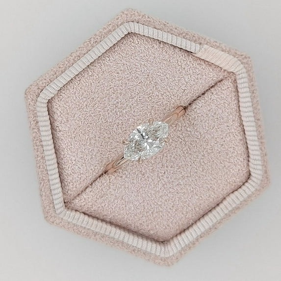 solitaire jewels 1.5 CT Marquise Solitaire Moissanite Engagement Ring ForWomen, 10K Rose Gold