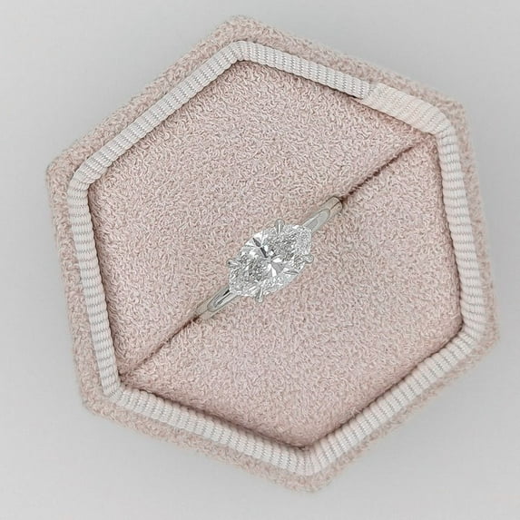 solitaire jewels 1.5 CT Marquise Solitaire Moissanite Engagement Ring ForWomen, 10K White Gold