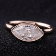 thumbnail image 1 of solitaire jewels 1.5CT East West Bezel Set Marquis Moissanite Engagement Ring For Women, 10K Rose Gold, 1 of 9