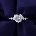 thumbnail image 1 of solitaire jewels 1.5CT Heart Moissanite 5 Stone Engagement Ring For Women, 10K White Gold, 1 of 9