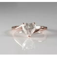 thumbnail image 1 of solitaire jewels 1.5CT Heart Moissanite Cross Over Shank Solitaire Engagement Ring For Women, 18K Rose Gold, 1 of 5