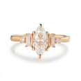 thumbnail image 1 of solitaire jewels 1.5CT Marquise Moissanite 5 Stone Engagement Ring For Women, 14K Rose Gold, 1 of 6