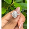 thumbnail image 1 of solitaire jewels 1.5CT Oval Moissanite Double Halo Engagement Ring For Women, 18K White Gold, 1 of 6
