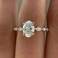 thumbnail image 1 of solitaire jewels 1.5CT Oval Moissanite Hidden Halo Engagement Ring For Women, 18K Yellow Gold, 1 of 6