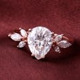 thumbnail image 1 of solitaire jewels 1.5CT Pear Moissanite 7 Stone Engagement Ring For Women, 14K Rose Gold, 1 of 8