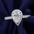 thumbnail image 1 of solitaire jewels 1.5CT Pear Moissanite Halo Engagement Ring For Women, 10K Yellow Gold, 1 of 4