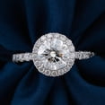 thumbnail image 1 of solitaire jewels 1.5CT Round Moissanite Halo Engagement Ring For Women, 14K White Gold, 1 of 10
