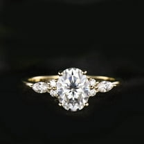 solitaire jewels 1.75CT Oval Moissanite Solitaire Engagement Ring For Women, 10K Yellow Gold