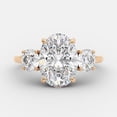 thumbnail image 1 of solitaire jewels 1.7CT Oval Moissanite 3 stone Engagement Ring For Women, 18K Rose Gold, 1 of 5