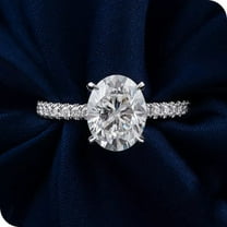 solitaire jewels 1.7CT Oval Moissanite Hidden Halo Engagement Ring For Women, 14K Yellow Gold