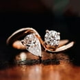 thumbnail image 1 of solitaire jewels 1.85CT Pear and Round Toi Et Moi Moissanite Engagement Ring For Women, 10K Rose Gold, 1 of 7