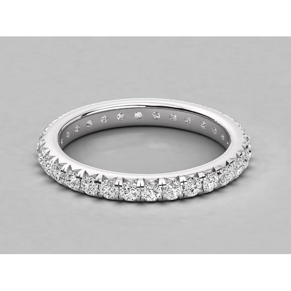 solitaire jewels 1CT Round Moissanite Full Eternity Wedding Band For Women, 14K White Gold Plating Over Silver, D Color VVS Clarity