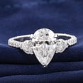 thumbnail image 1 of solitaire jewels 2.25CT Art Deco Pear Moissanite Hidden Halo Engagement Ring For Women, 18K Rose Gold, 1 of 5