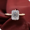 thumbnail image 1 of solitaire jewels 2.25CT Emerald Moissanite Hidden Halo Engagement Ring For Women, 14K Yellow Gold, 1 of 7