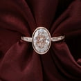 thumbnail image 1 of solitaire jewels 2.5CT Bezel Set Oval Moissanite Engagement Ring For Women, 10K Rose Gold, 1 of 8