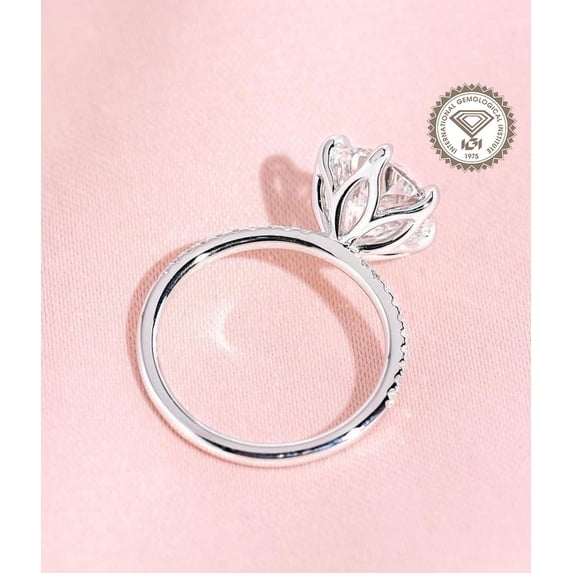 solitaire jewels 2.5CT IGI Certified Tulip Setting Round Lab Grown Diamond Engagement Ring For Women, 18K Rose Gold, EF Color VS Clarity