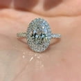 thumbnail image 1 of solitaire jewels 2.5CT Oval Moissanite Halo Engagement Ring For Women, 10K Rose Gold, 1 of 6