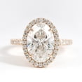 thumbnail image 1 of solitaire jewels 2.5CT Oval Moissanite Halo Engagement Ring For Women, 14K Yellow Gold, 1 of 5