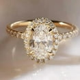 thumbnail image 1 of solitaire jewels 2.5CT Oval Moissanite Halo Engagement Ring For Women, 14K Yellow Gold, 1 of 4