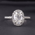 thumbnail image 1 of solitaire jewels 2.5CT Oval Moissanite Halo Engagement Ring For Women, 14K Yellow Gold, 1 of 6