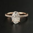 thumbnail image 1 of solitaire jewels 2.5CT Oval Moissanite Hidden Halo Engagement Ring For Women, 18K Rose Gold, 1 of 6