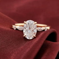 solitaire jewels 2.5CT Oval Moissanite Solitaire Engagement Ring For Women, 14K Yellow Gold