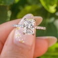 thumbnail image 1 of solitaire jewels 2.5CT Radiant Moissanit Hidden Halo Engagement Ring For Women, 18K Rose Gold, 1 of 6
