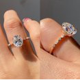 thumbnail image 1 of solitaire jewels 2.75CT Oval Hidden Halo Moissanite Engagement Ring For Women, 14K Yellow Gold, 1 of 6