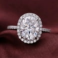 thumbnail image 1 of solitaire jewels 2.75CT Oval Moissanite Halo Engagement Ring For Women, 14K White Gold, 1 of 8