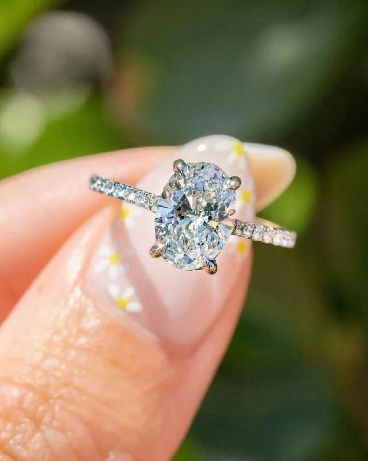 solitaire jewels 2.75CT Oval Moissanite Hidden Halo Engagement Ring For Women, 14K Yellow Gold