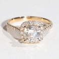 thumbnail image 1 of solitaire jewels 2CT Cushion Moissanit Halo Engagement Ring For Women, 14K Yellow Gold, 1 of 5