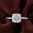 thumbnail image 1 of solitaire jewels 2CT Cushion Moissanit Solitaire Engagement Ring For Women, 18K White Gold, 1 of 7
