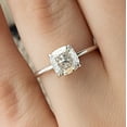 thumbnail image 1 of solitaire jewels 2CT Cushion Moissanite Hidden Halo Engagement Ring For Women, 10K White Gold, 1 of 5