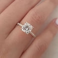 thumbnail image 1 of solitaire jewels 2CT Cushion Moissanite Hidden Halo Engagement Ring For Women, 14K Yellow Gold, 1 of 4