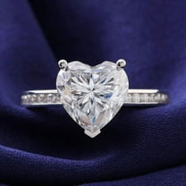 solitaire jewels 2CT Heart Moissanite Solitaire Engagement Ring For Women, 14K Yellow Gold