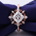 thumbnail image 1 of solitaire jewels 2CT Princess Moissanite Art Deco Engagement Ring For Women, 10K Rose Gold, 1 of 5