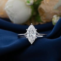 solitaire jewels 2CT Split Shank Marquise Moissanite Solitaire Engagement Ring For Women, 14K Yellow Gold