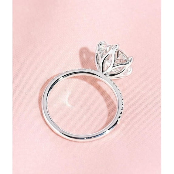 solitaire jewels 2.5CT Tulip Setting Round Moissanite Engagement Ring For Women, 14K Yellow Gold