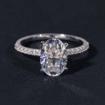 solitaire jewels 3.75CT Oval Mossanit Solitaire Engagement Ring For Women, 14K Yellow Gold