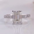 thumbnail image 1 of solitaire jewels 3CT Emerald Moissanite Hidden Halo Engagement Ring For Women, 14K White Gold, 1 of 5