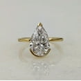thumbnail image 1 of solitaire jewels 3CT Half Bezel Set Pear Moissanite Solitaire Engagement Ring For Women, 14K Yellow Gold, 1 of 5