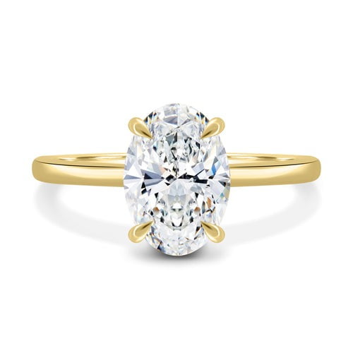 solitaire jewels 3CT Oval Moissanite Hidden Halo Engagement Ring For Women, 10K White Gold