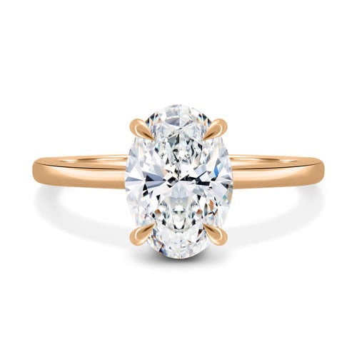 solitaire jewels 3CT Oval Moissanite Hidden Halo Engagement Ring For Women, 10K White Gold