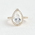 thumbnail image 1 of solitaire jewels 3CT Pear Halo Moissanite Engagement Ring For Women, 14K Yellow Gold, 1 of 5