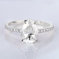 thumbnail image 1 of solitaire jewels 3CT Pear Moissanit Hidden Halo Engagement Ring For Women, 14K White Gold, 1 of 5